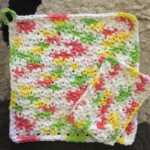 Crochet pot holder and scrubby